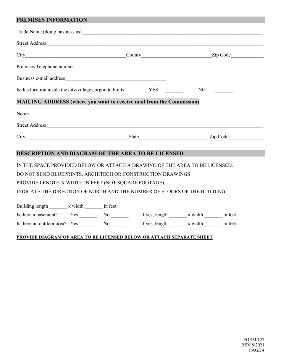 Form 127 Application for Liquor License - Brewery (Brew Pub) - Nebraska, Page 4