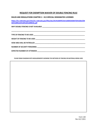 Form 140 &quot;Request for Exemption Waiver of Double Fencing Rule&quot; - Nebraska