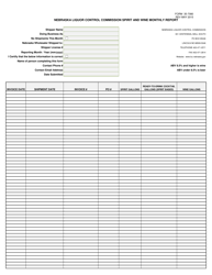 Form 35-7080 Spirit and Wine Monthly Report - Nebraska