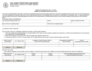 Document preview: Form SFN62007 Civil Asset Forfeiture Case Report - North Dakota
