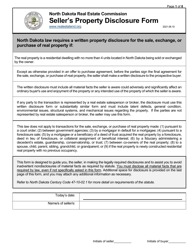 Seller&#039;s Property Disclosure Form - North Dakota