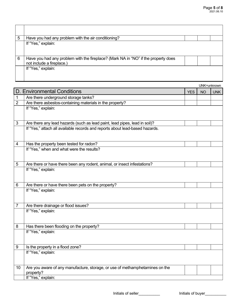 North Dakota Seller's Property Disclosure Form Download Printable PDF Templateroller