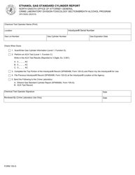 Document preview: Form SFN59282 (105-G) Ethanol Gas Standard Cylinder Report - North Dakota