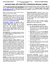 Form SFN9756 Application for Concealed Weapon License - North Dakota