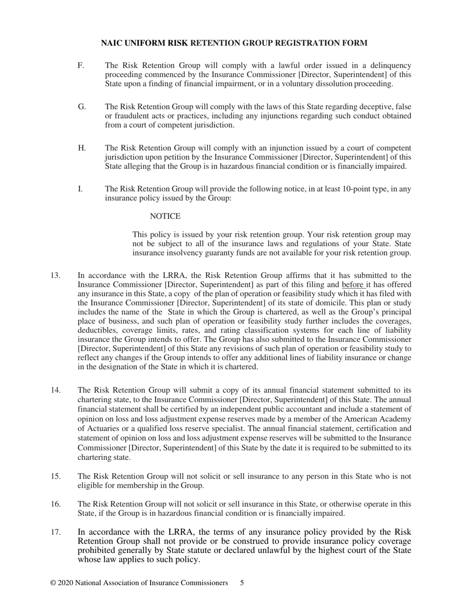 Naic Uniform Risk Retention Group Registration Form - Fill Out, Sign ...