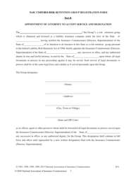 Appendix D Naic Uniform Risk Retention Group Registration Form, Page 7