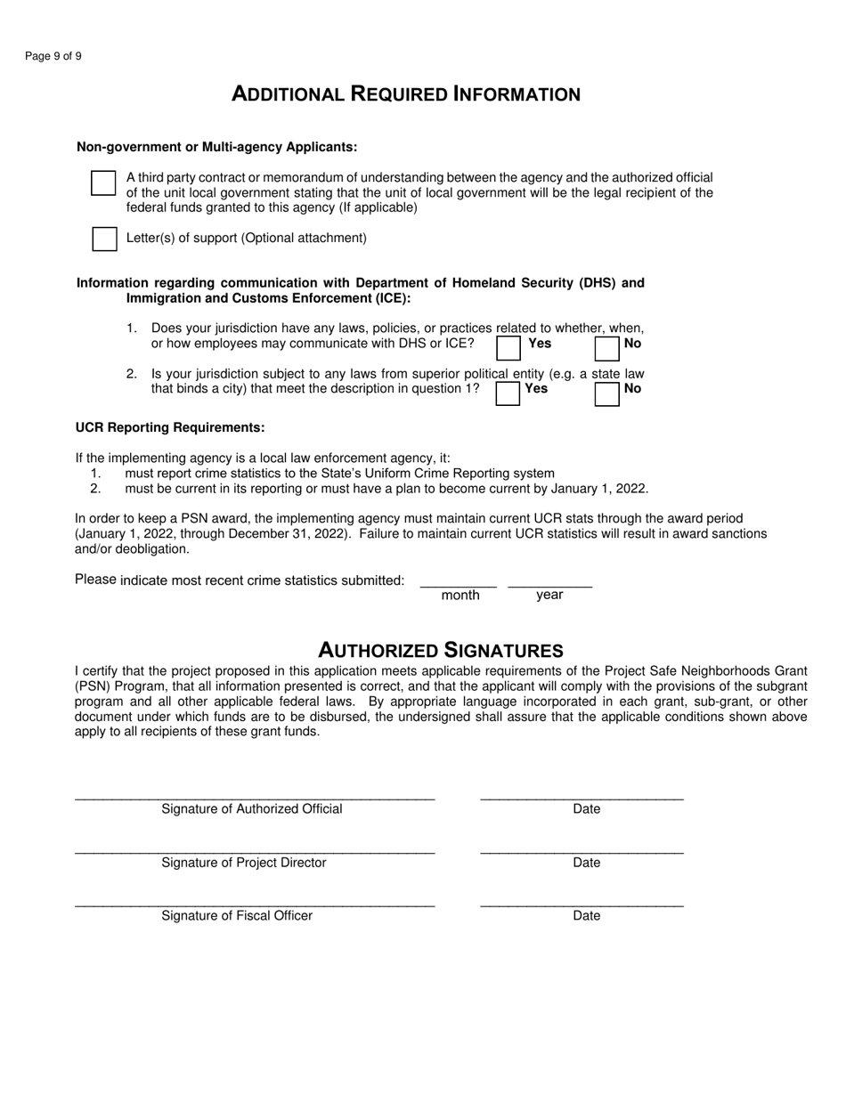 Project Safe Neighborhoods Grant Funds Request - North Dakota, Page 9