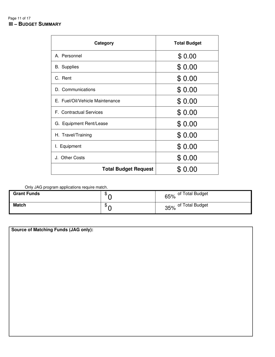 Jag and Lottery Grant Application - North Dakota, Page 11