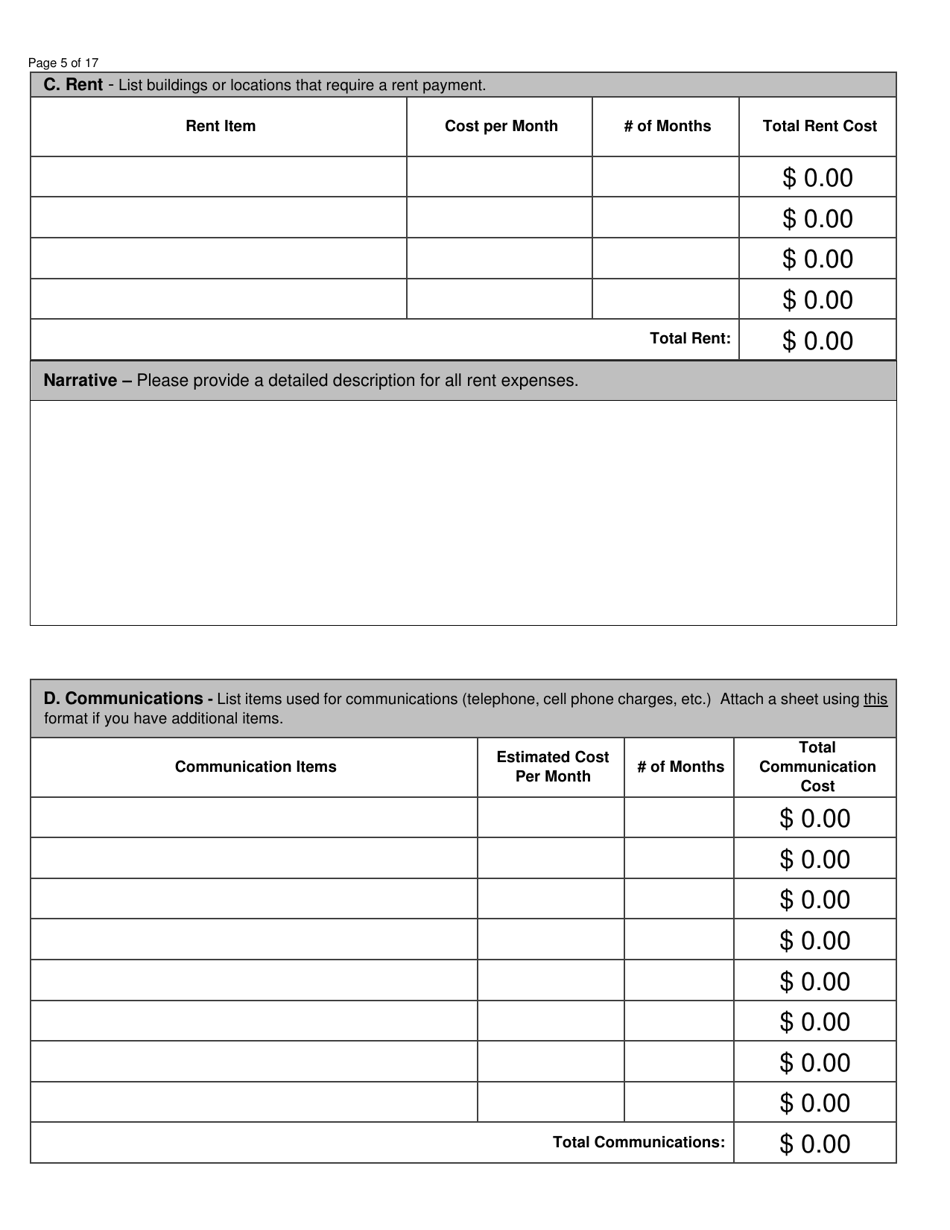 Jag and Lottery Grant Application - North Dakota, Page 5