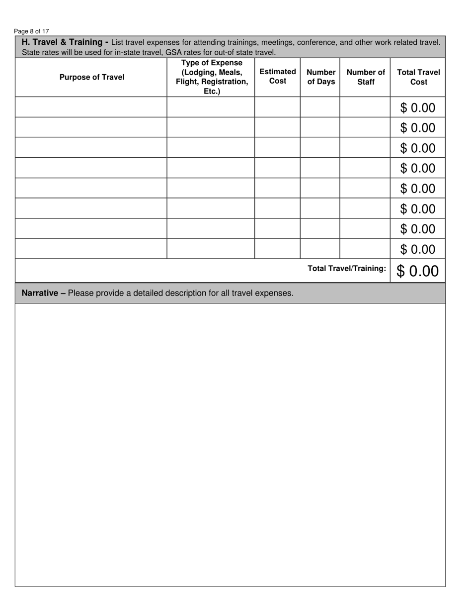 Jag and Lottery Grant Application - North Dakota, Page 8