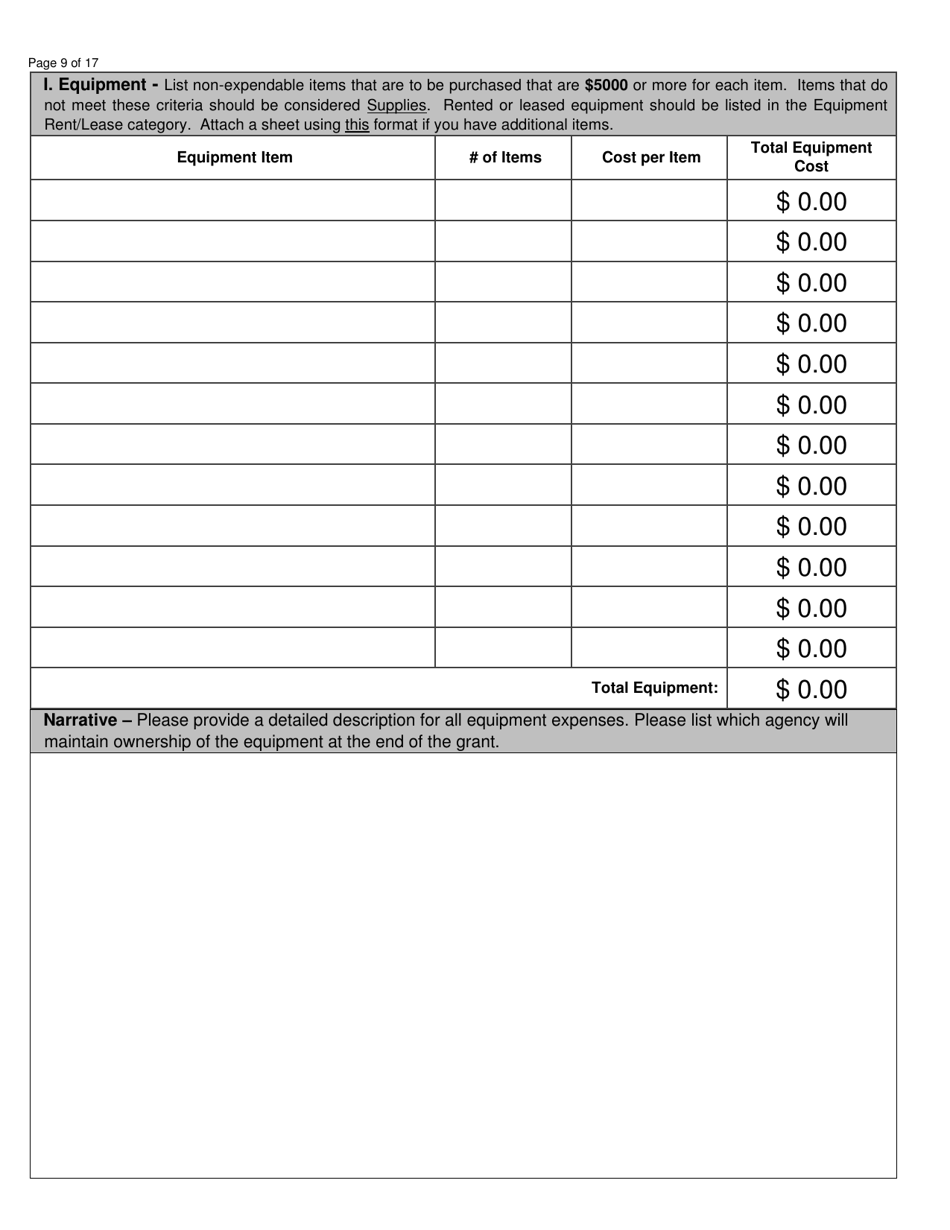 Jag and Lottery Grant Application - North Dakota, Page 9