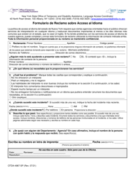 Document preview: Formulario OTDA-4987-SP Formulario De Reclamo Sobre Acceso Al Idioma - New York (Spanish)
