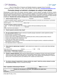 Document preview: Form OTDA-4987-PO Language Access Complaint Form - New York (Polish)