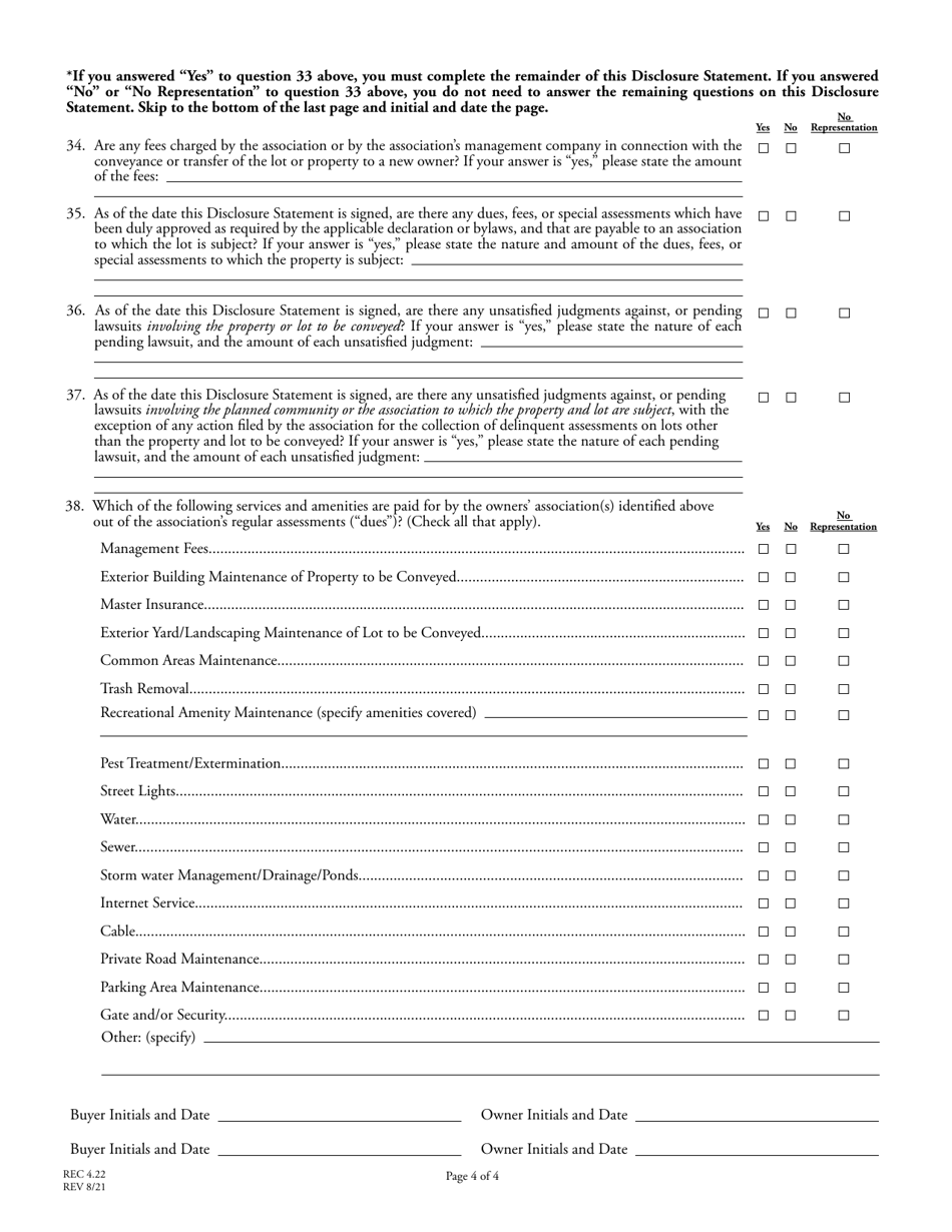 Form REC4.22 Download Printable PDF or Fill Online Residential Property