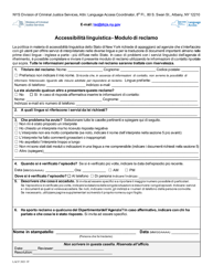 Document preview: Language Access Complaint Form - New York (Italian)