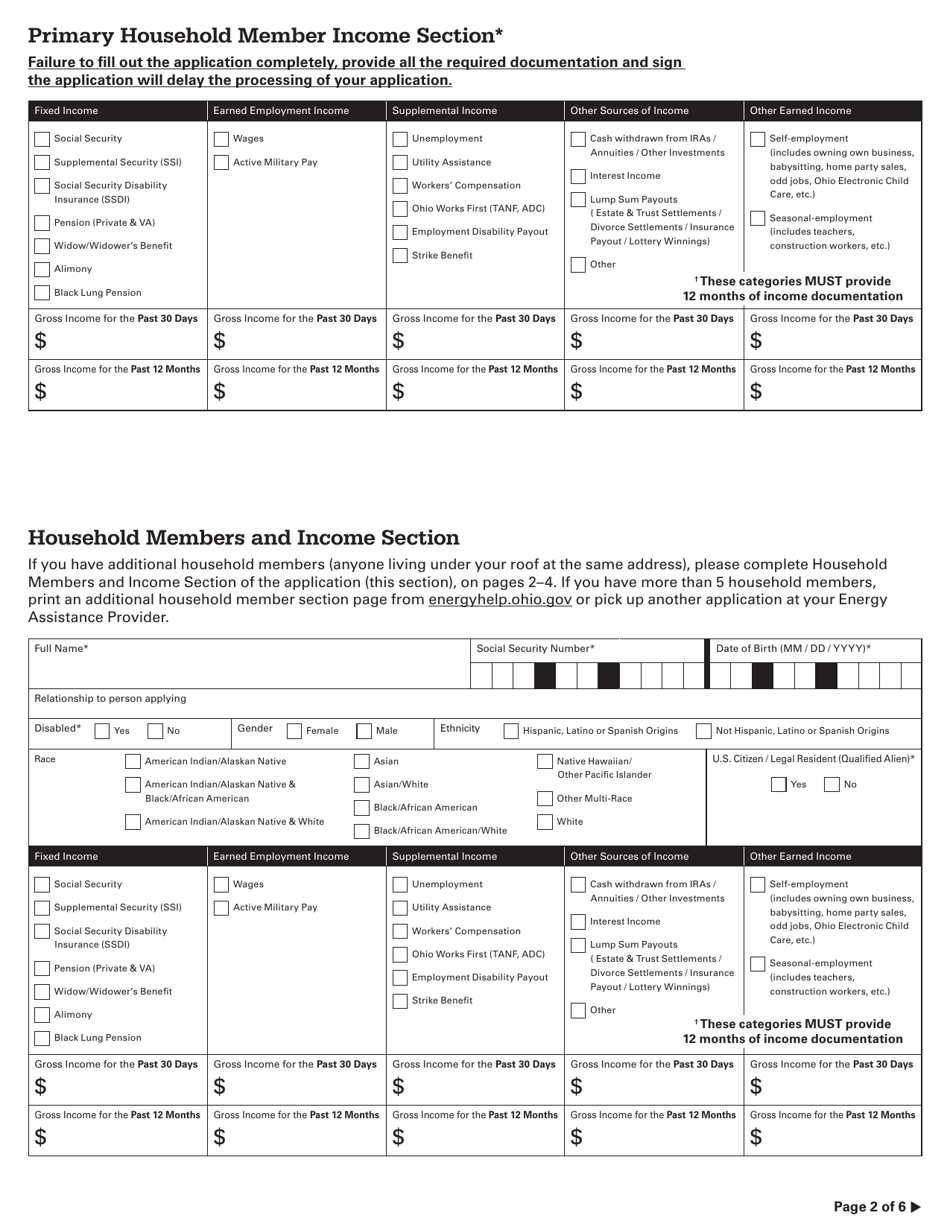 Energy Assistance Programs Application - Ohio, Page 4