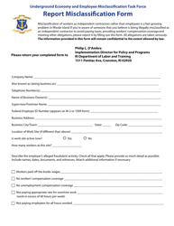 Report Misclassification Form - Rhode Island