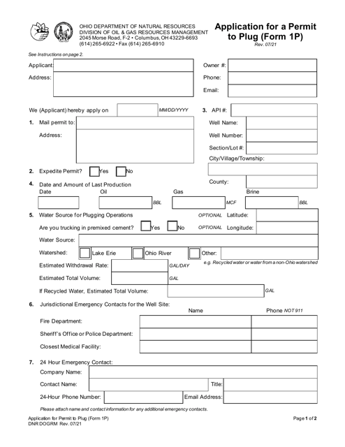Form 1P  Printable Pdf