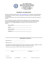 Application for Real Estate School License Renewal - Rhode Island, Page 2