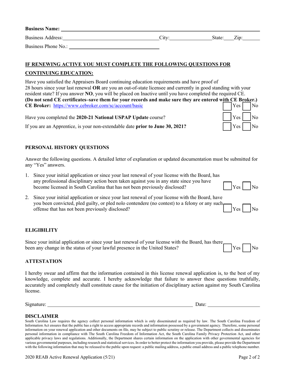 South Carolina Appraiser Renewal Application Fill Out, Sign Online