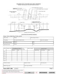 SD Form 2234 (DOT-186) Application for Overhead Pole and Wire Occupancy - South Dakota, Page 2