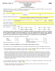 SD Form 0042 (BOA15) Certificate of Experience - South Dakota