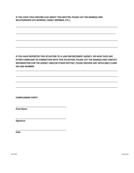 Form FA-1122 (RDA S21) Complaint of Sexual Misconduct, Domestic Violence, or Dating Violence in the Workplace - Tennessee, Page 4