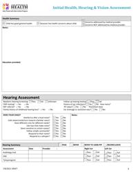 Initial Health, Hearing &amp; Vision Assessment - Utah, Page 3