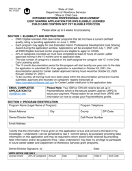 Form DWS-OCC686 Extended Interim Professional Development Cost Sharing Application for Dws Eligible Licensed Child Care Centers Not yet Eligible for Ccqs - Utah