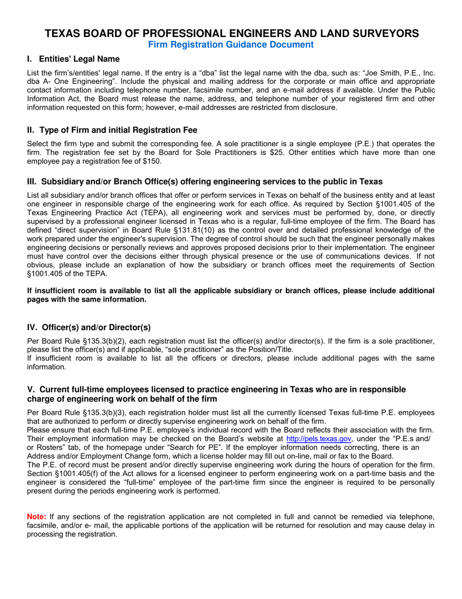 Firm Registration Application - Texas, Page 4