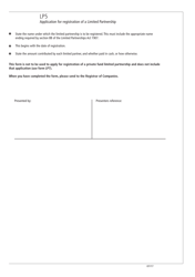 Form LP5 Application for Registration of a Limited Partnership in England, Wales or Northern Ireland - United Kingdom, Page 3