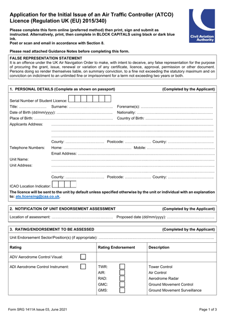 Form SRG1411A Printable Pdf