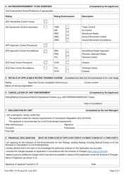 Form SRG1411B &quot;Application for the Inclusion of Unit Endorsements for New Ratings, Existing Ratings Including Special Events and for the Renewal and Cancellation of Unit Endorsements in an Air Traffic Controller (Atco) Licence (Regulation UK (Eu) 2015/340)&quot; - United Kingdom, Page 2