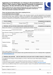 Document preview: Form SRG1411E Application for the Notification of a Change to Personal Details to an Atco or Fiso Licence or Radio Operator Certificate of Competence - United Kingdom
