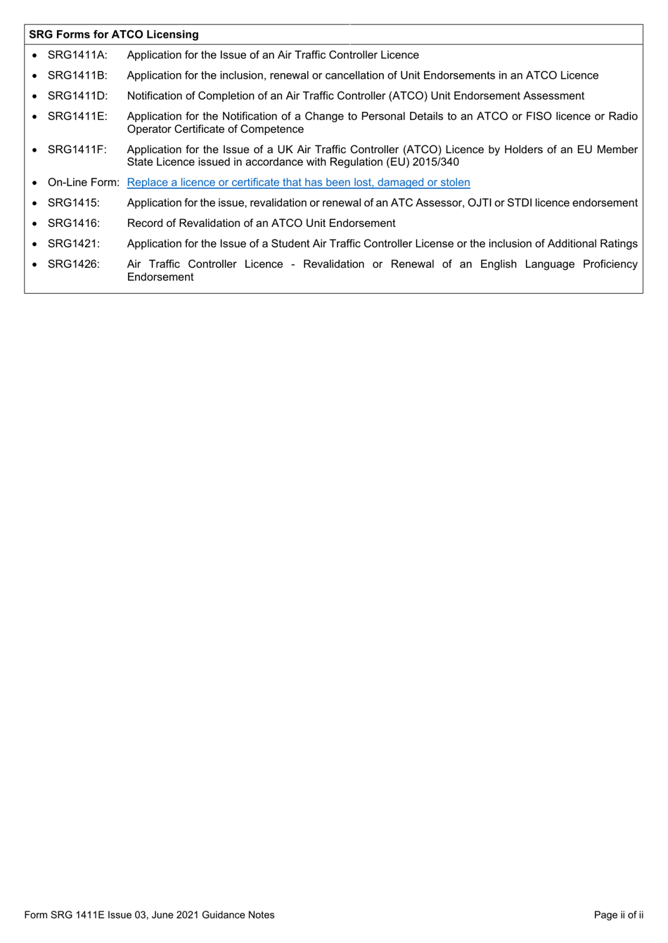 Form SRG1411E Application for the Notification of a Change to Personal Details to an Atco or Fiso Licence or Radio Operator Certificate of Competence - United Kingdom, Page 4