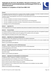 Form SRG1415 Application for the Issue, Revalidation, Renewal of Assessor, Ojti and Stdi Atco Licence Endorsements and Exchange of Ojti for an Stdi Endorsement - United Kingdom, Page 3