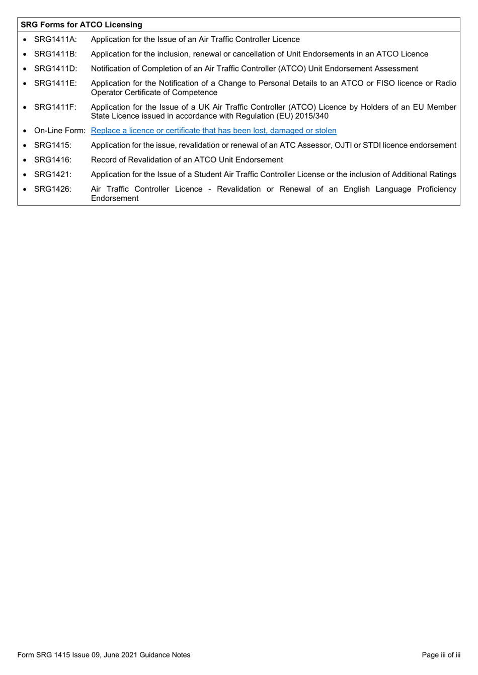 Form SRG1415 Application for the Issue, Revalidation, Renewal of Assessor, Ojti and Stdi Atco Licence Endorsements and Exchange of Ojti for an Stdi Endorsement - United Kingdom, Page 5