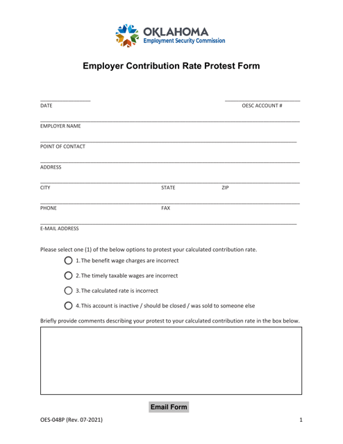 Form OES-048P  Printable Pdf