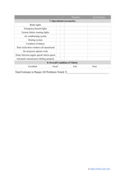 Used Vehicle Inspection Checklist Template, Page 3