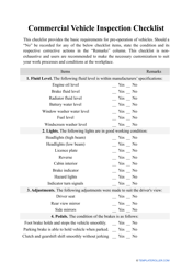 Commercial Vehicle Inspection Checklist Template