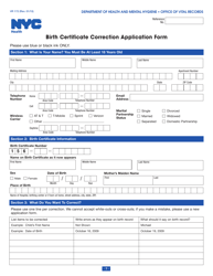 Form VR172 Correcting a Birth Certificate - New York City, Page 3