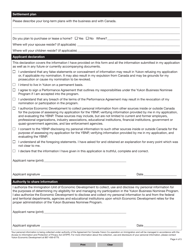 Form YG6382 Yukon Business Nominee Program (Ybnp) Application - Yukon, Canada, Page 4