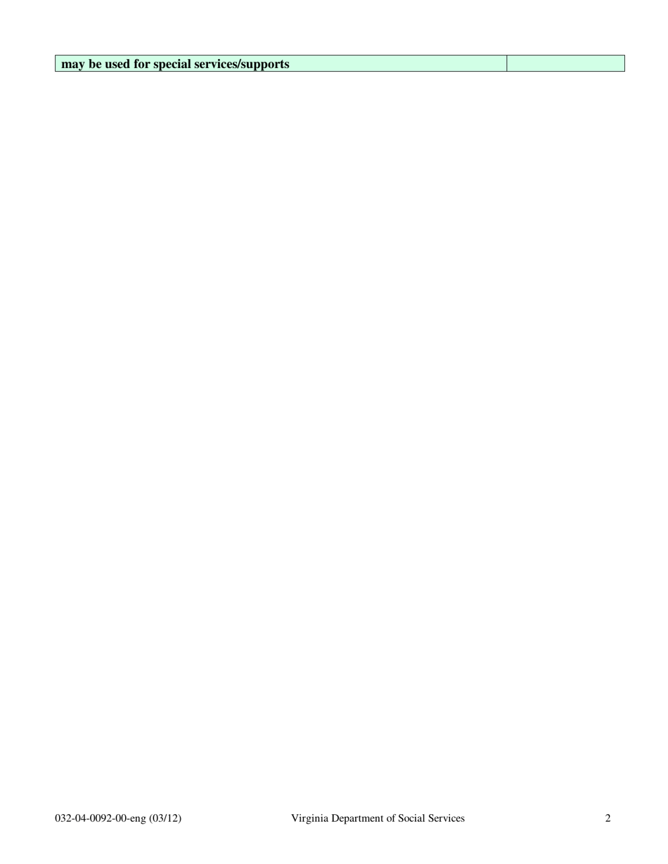 Form 032-04-0092-00-ENG Virginia Worksheet for Assessing and Negotiating Adoption Assistance - Virginia, Page 6