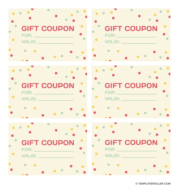 &quot;Gift Coupon Template&quot; Download Pdf