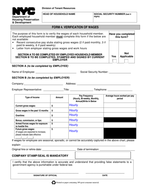 New York City Department of Housing Preservation and Development Forms ...