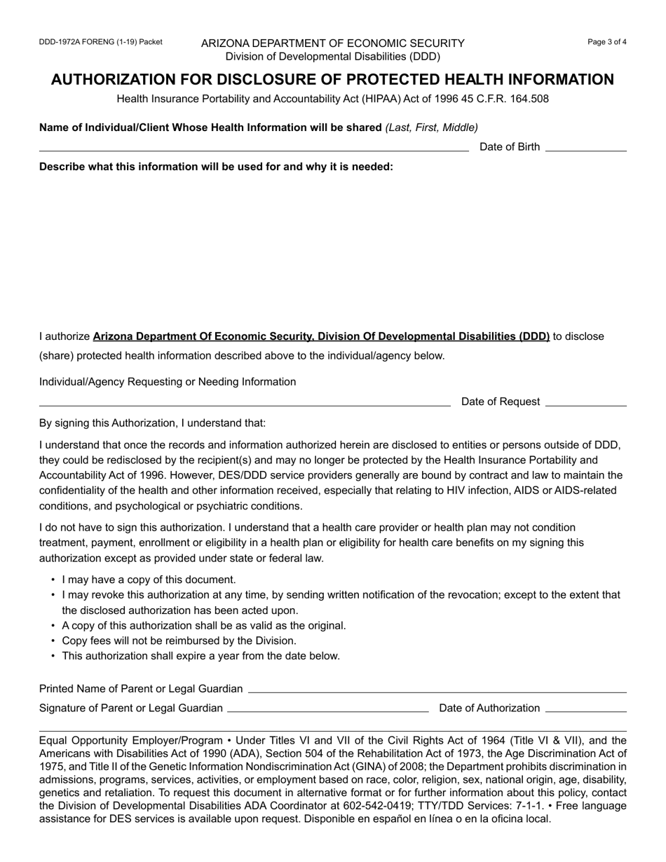 Form DD-525 FORPDF Application for Eligibility Determination - Arizona, Page 3