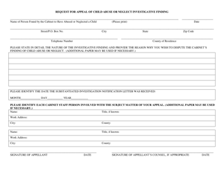 Form DPP-155 Request for Appeal of Child Abuse or Neglect Investigative Finding - Kentucky, Page 2