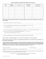 Form LLC-9 Wage Complaint - Pennsylvania, Page 2