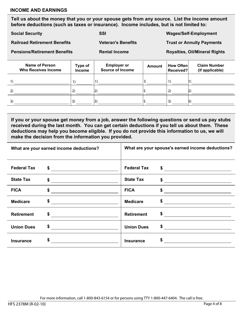 Form HFS2378M - Fill Out, Sign Online And Download Fillable PDF ...