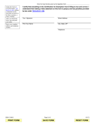 Form EWA-C3400.1 Certification for Exemption From E-Filing - Illinois, Page 2